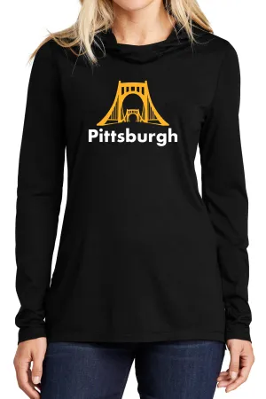 3119 -Pittsburgh Bridges Unisex Lightweight Hoodie -  Heather Black - FINAL SALE