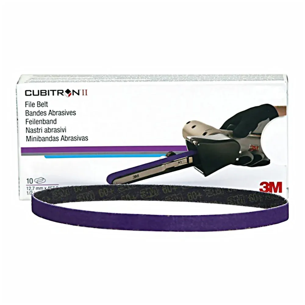 3M 33445 Cubitron II File Sanding Belt 60 Grit 457mm x 13mm x 10 Pack Box