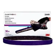 3M 33449 Cubitron II File Sanding Belt 36 Grit 520mm x 20mm x 10 Pack Box
