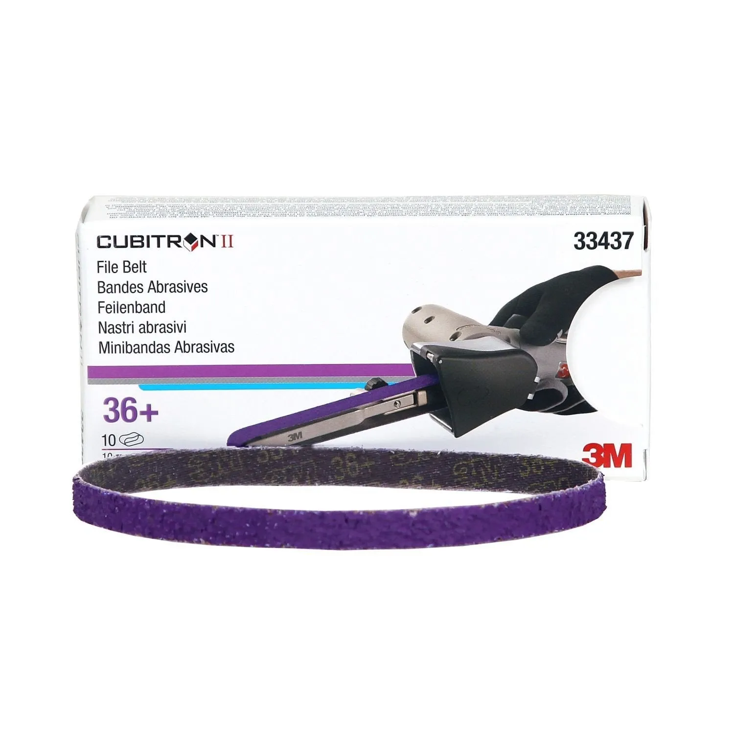 3M Cubitron II File Belt 10mm x 330mm 3/8 in X 13 in 80  grade 33440 10 Pack