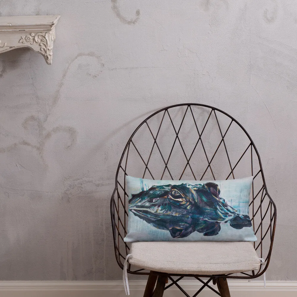 Alligator Reflection Premium Pillow