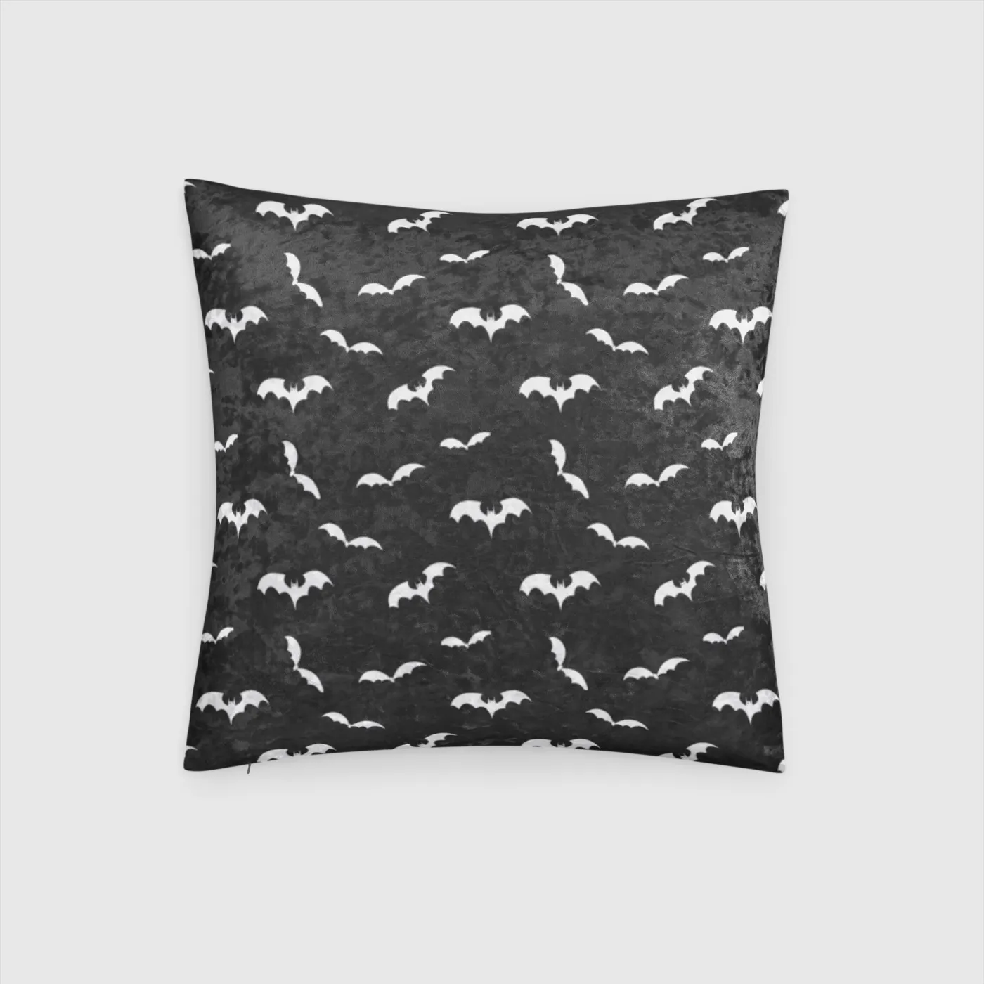 Bat  Themed Crushed Velvet Throw Pillow