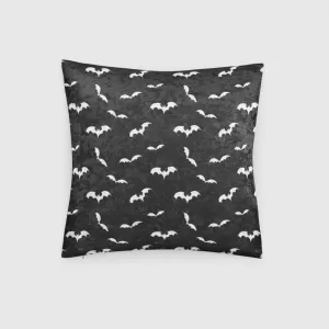 Bat  Themed Crushed Velvet Throw Pillow
