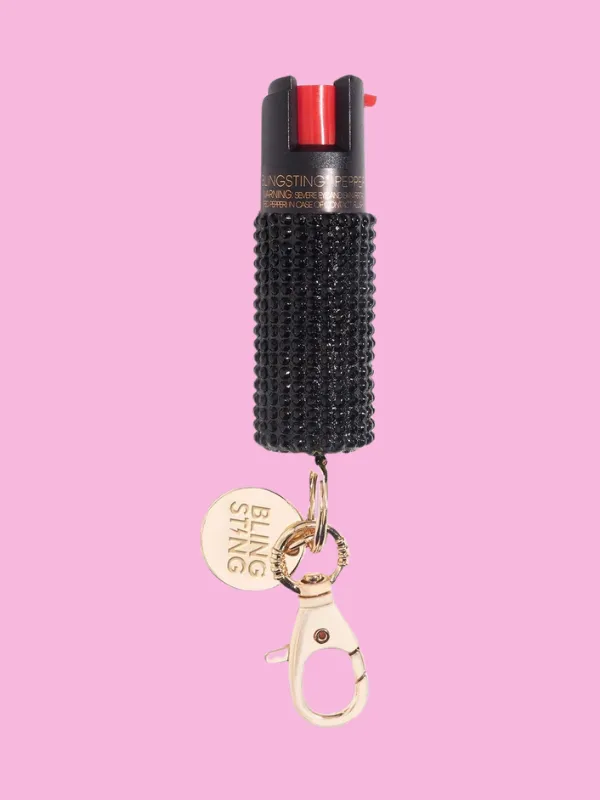 Blingsting Rhinestone Pepper Spray in Black