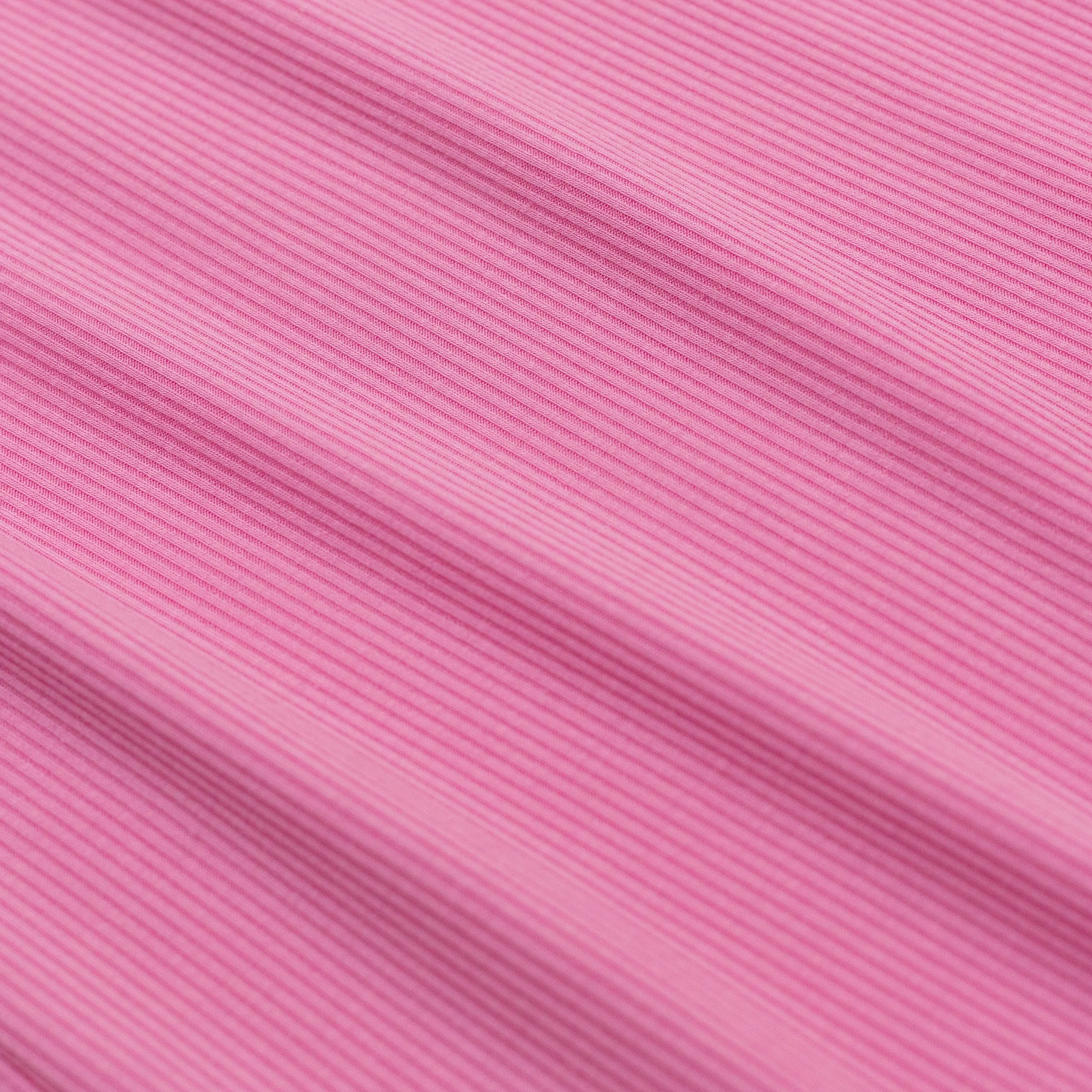 Bubblegum Pink Small Ribbed Zip Romper