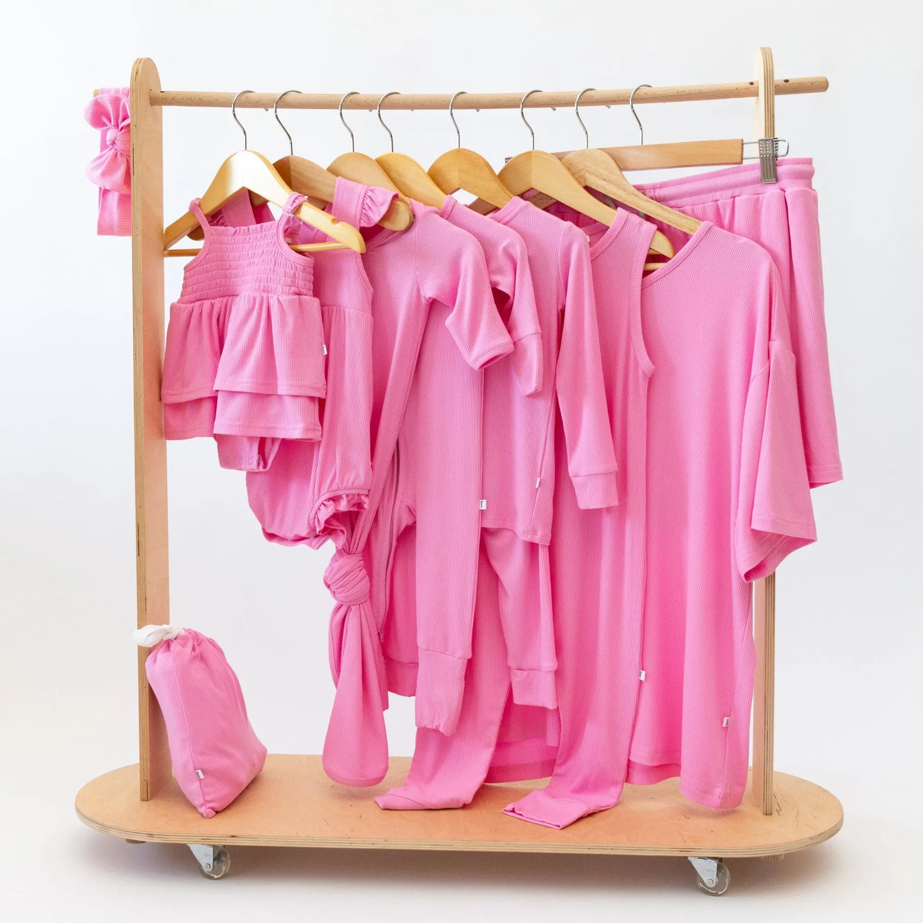 Bubblegum Pink Small Ribbed Zip Romper