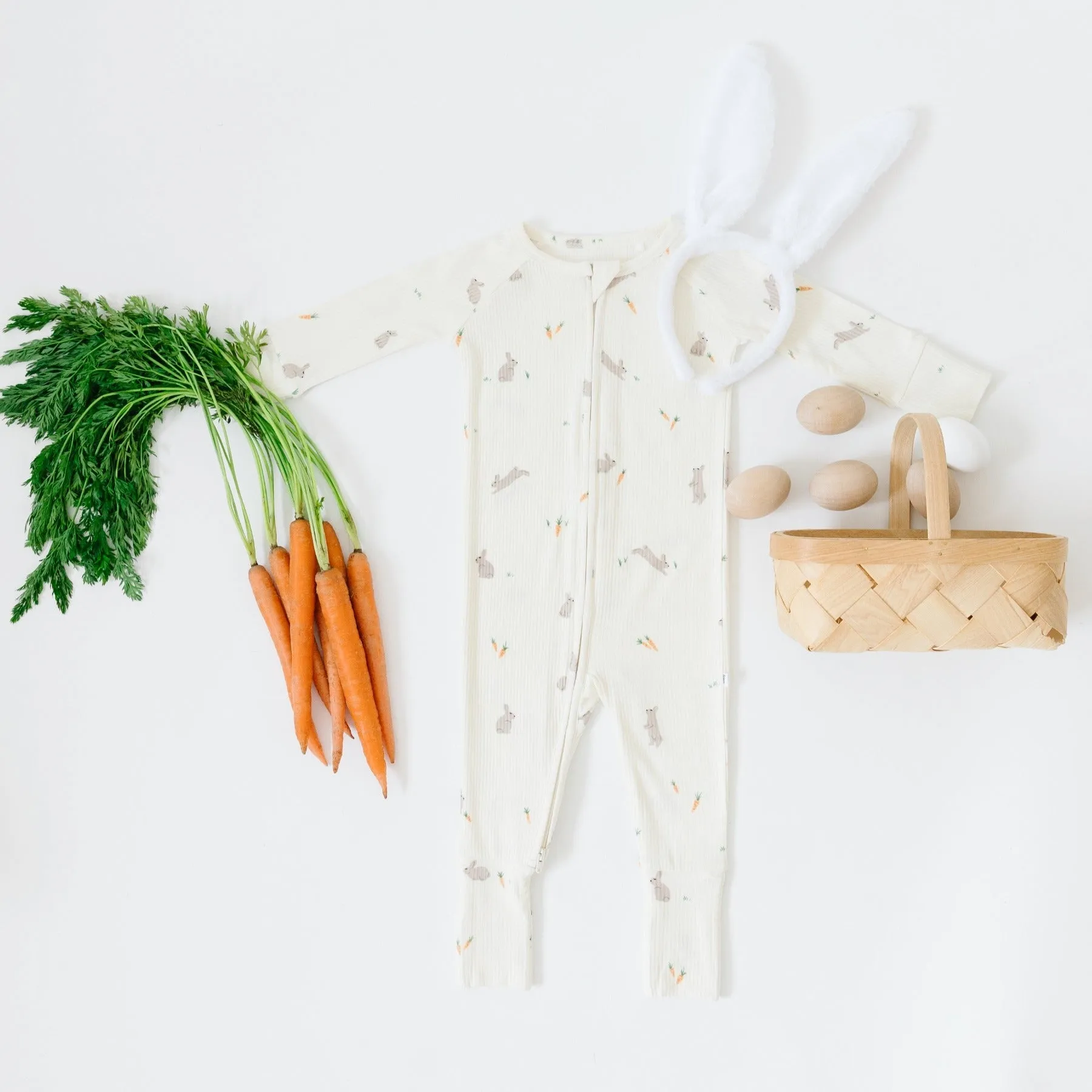 Bunnies Small Ribbed Zip Romper