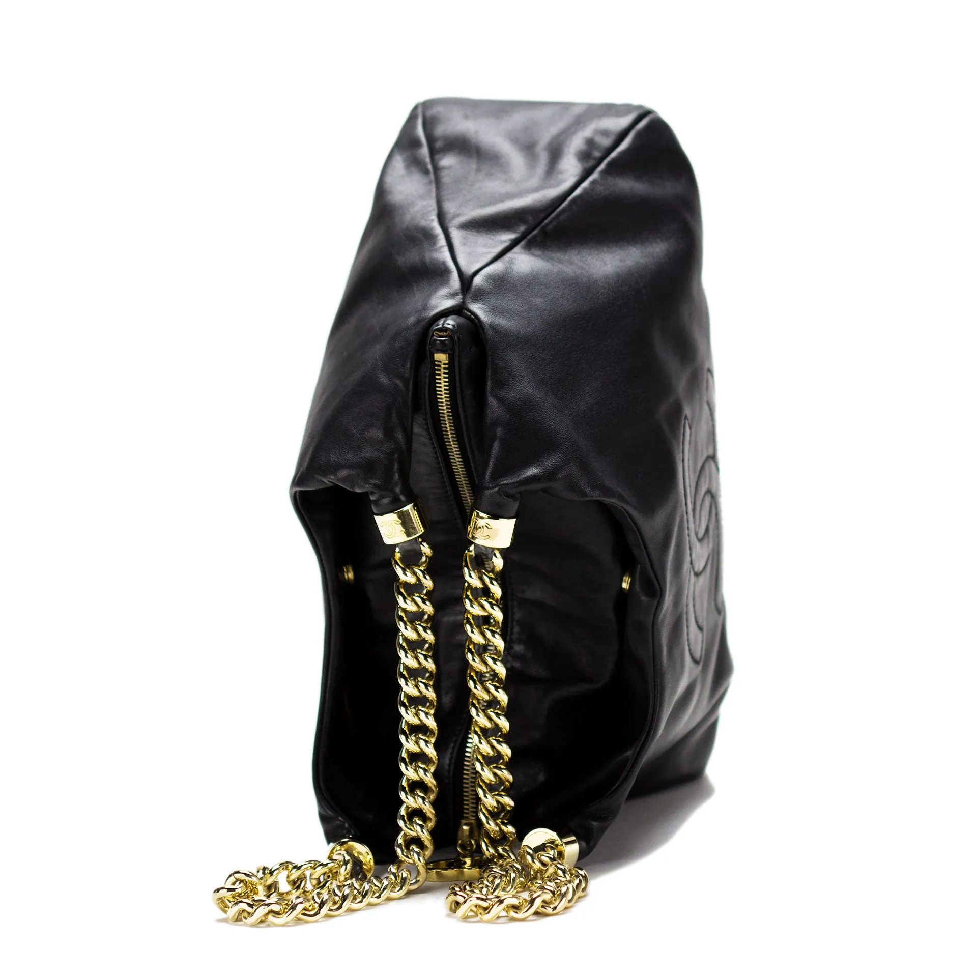 Chanel Thick Chain Calfskin Hobo Tote