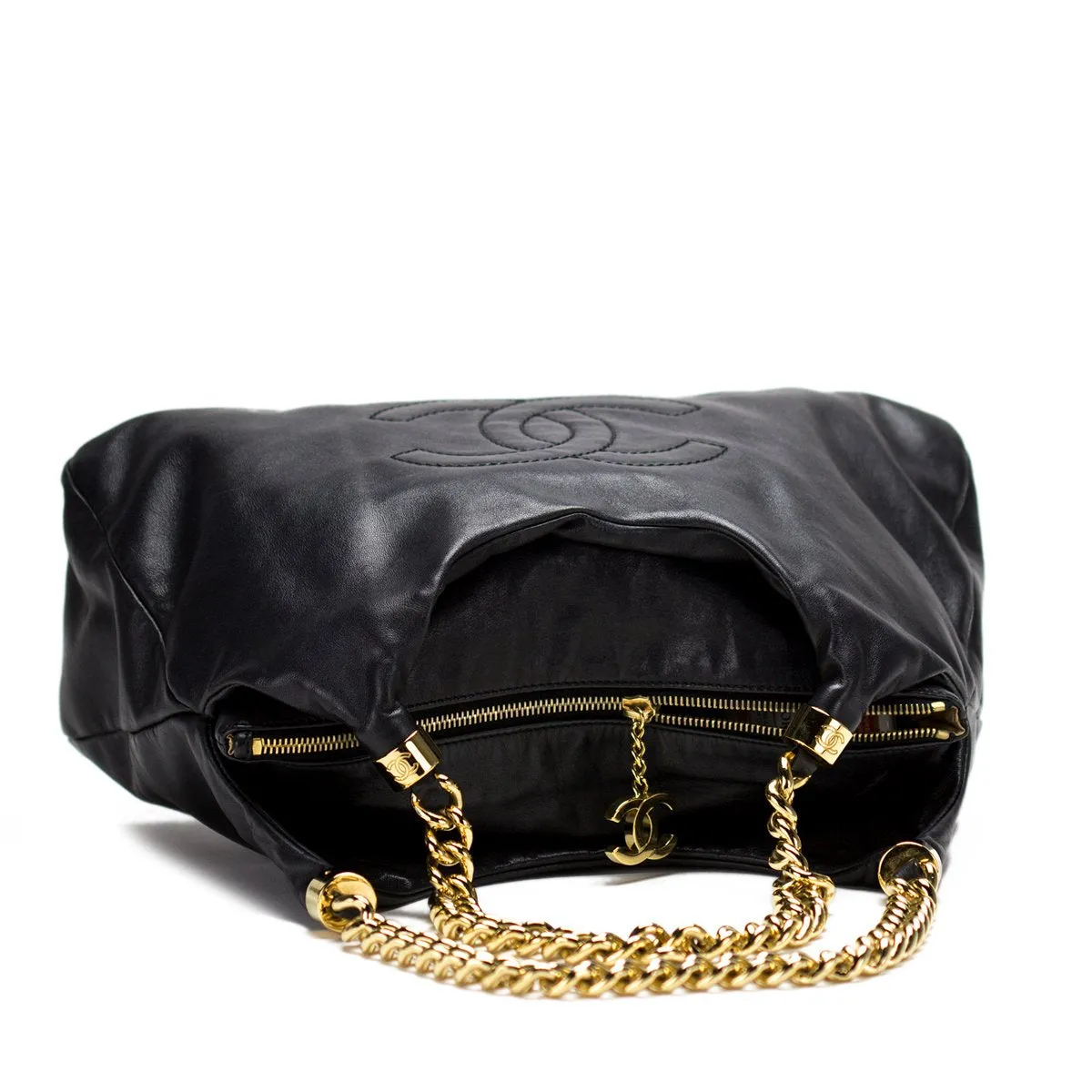 Chanel Thick Chain Calfskin Hobo Tote