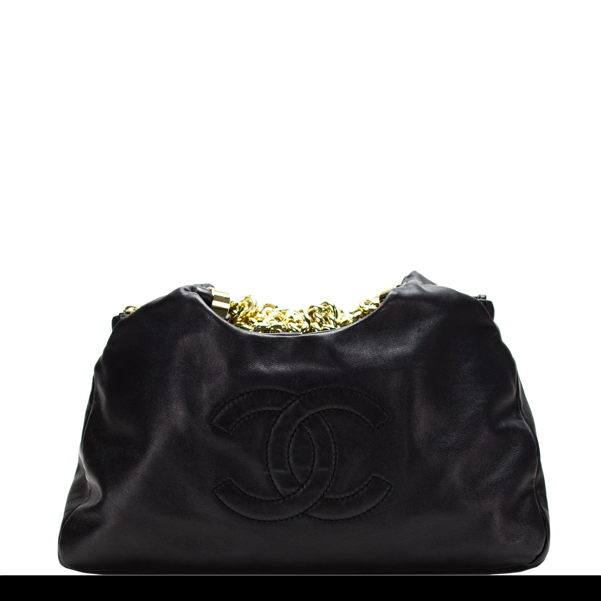 Chanel Thick Chain Calfskin Hobo Tote