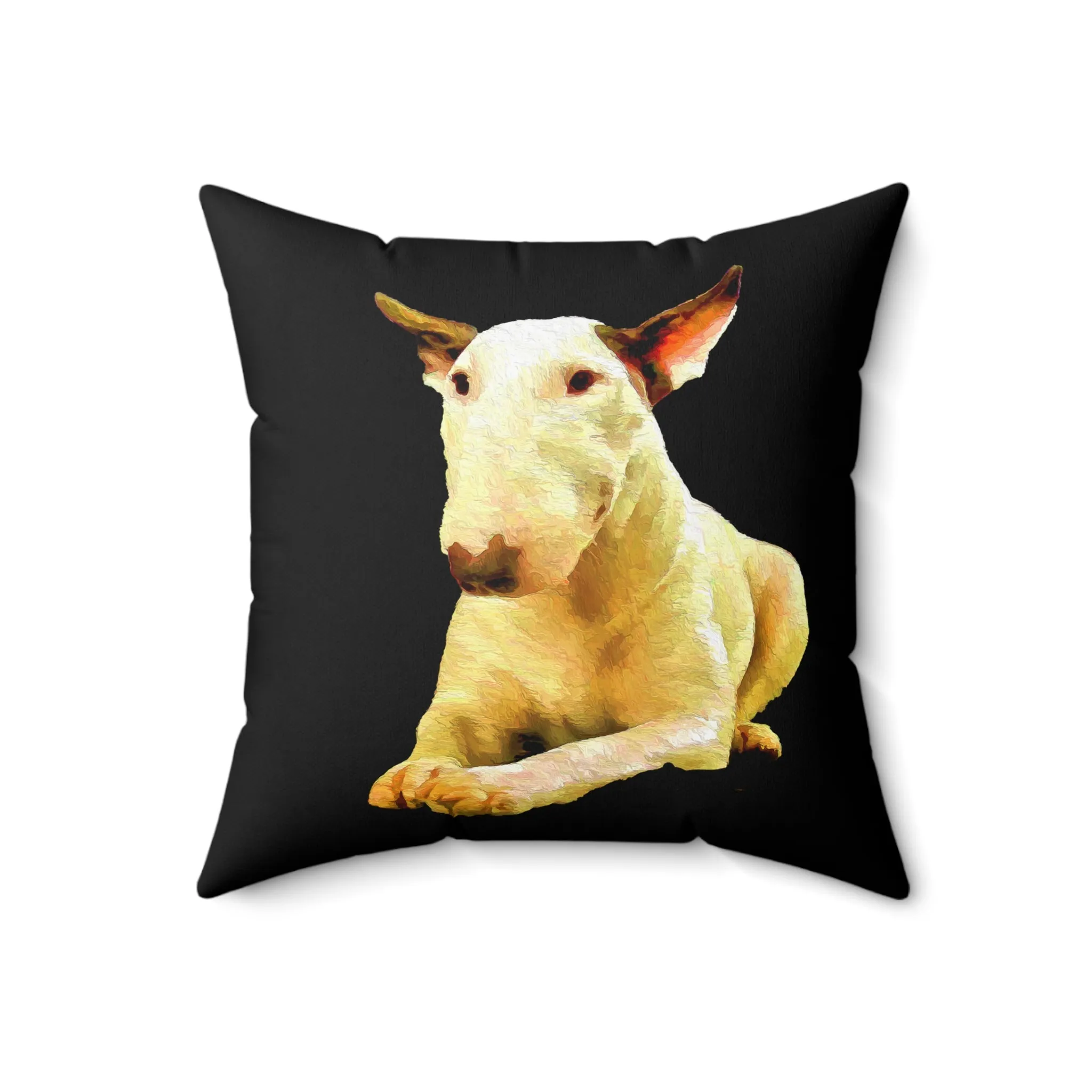 English Bull Terrier Spun Polyester Throw Pillow