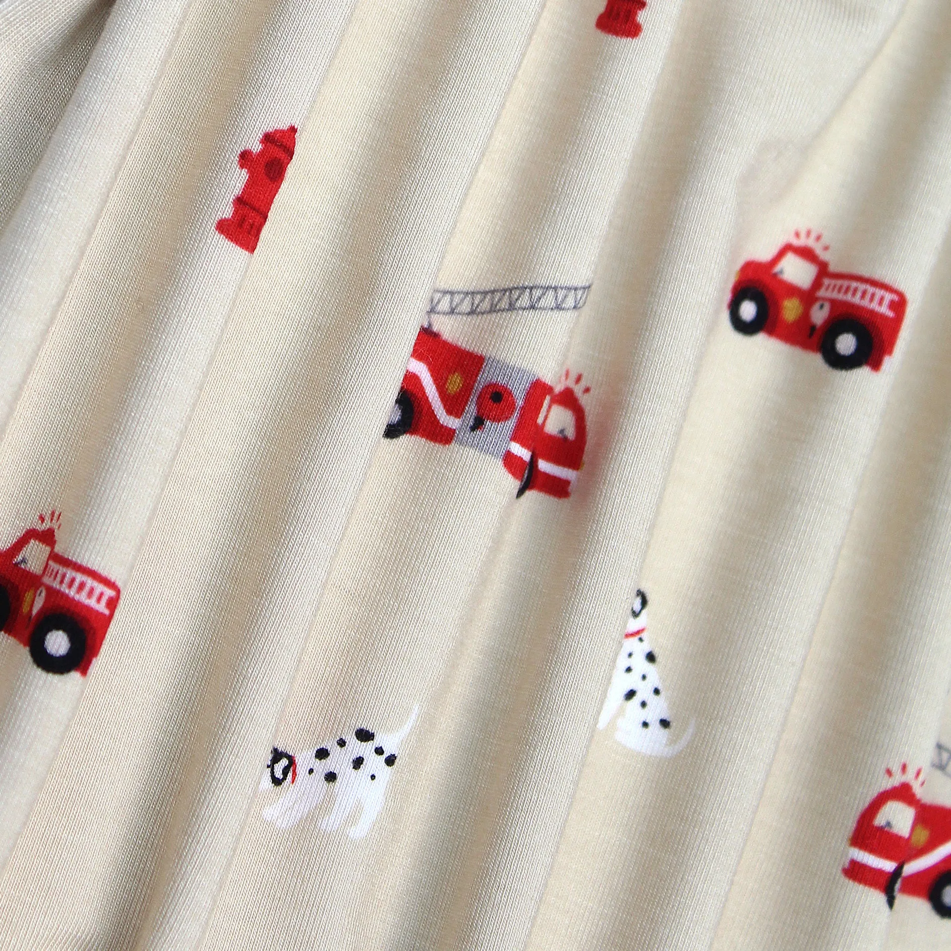 Firetrucks Zip Romper