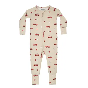 Firetrucks Zip Romper