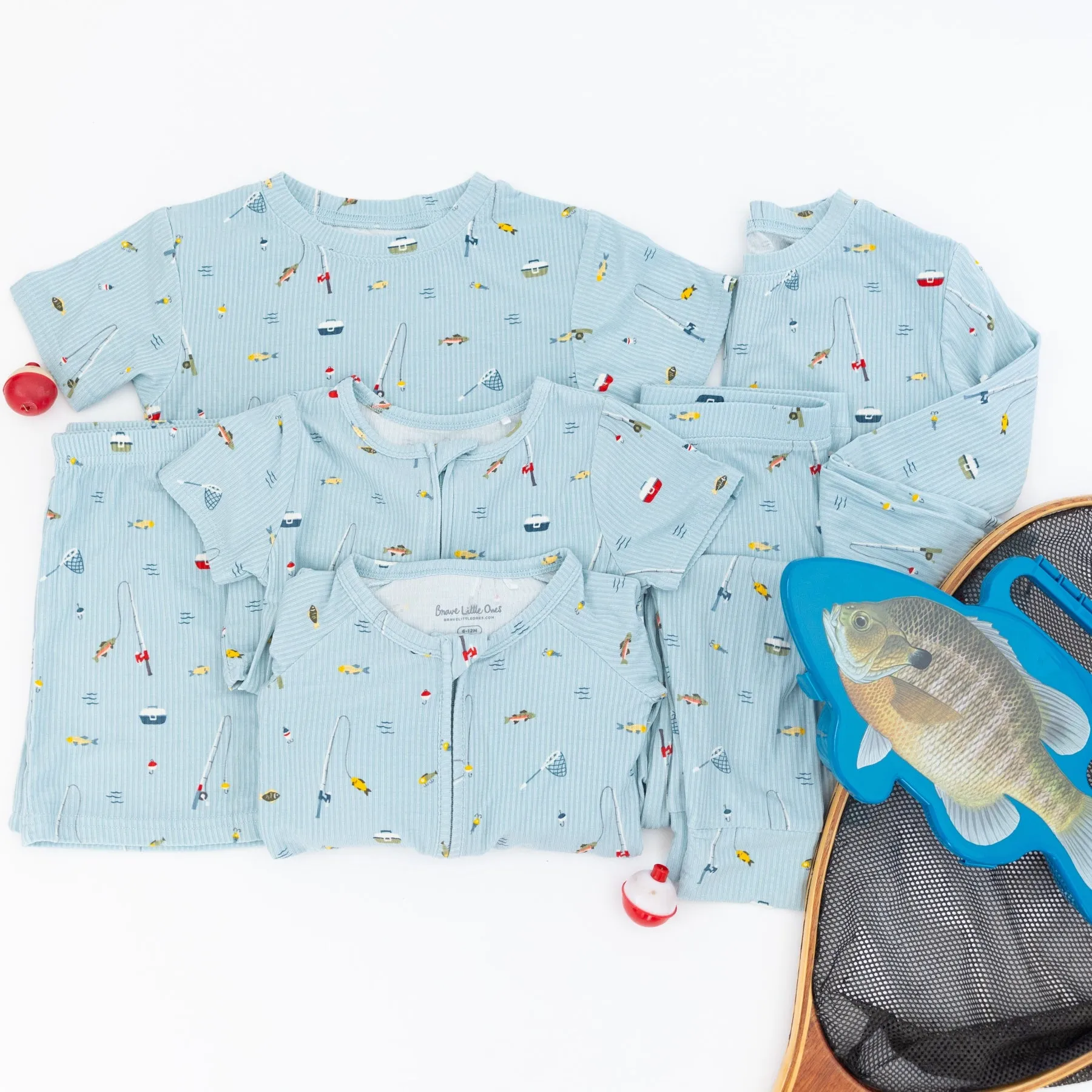 Gone Fishing Small Ribbed Zip Romper