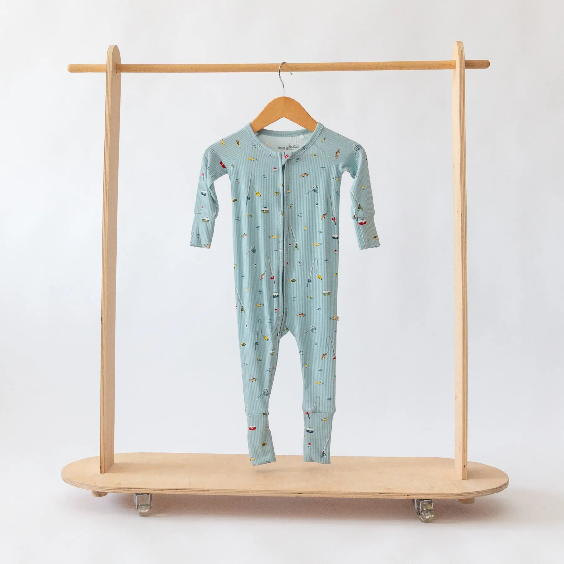 Gone Fishing Small Ribbed Zip Romper
