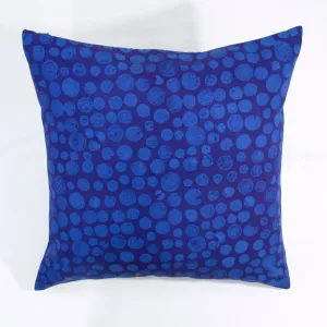 Hand Painted Accent Pillow Cover - Bubbles Blue