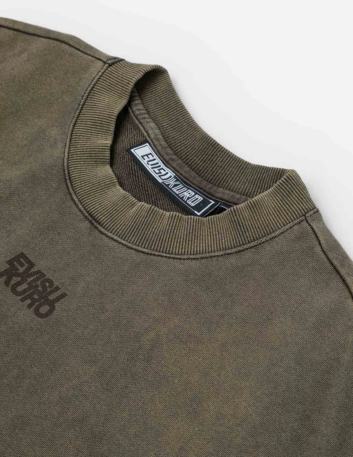Heavy Washed Loose Fit Short-Sleeve Sweatshirt