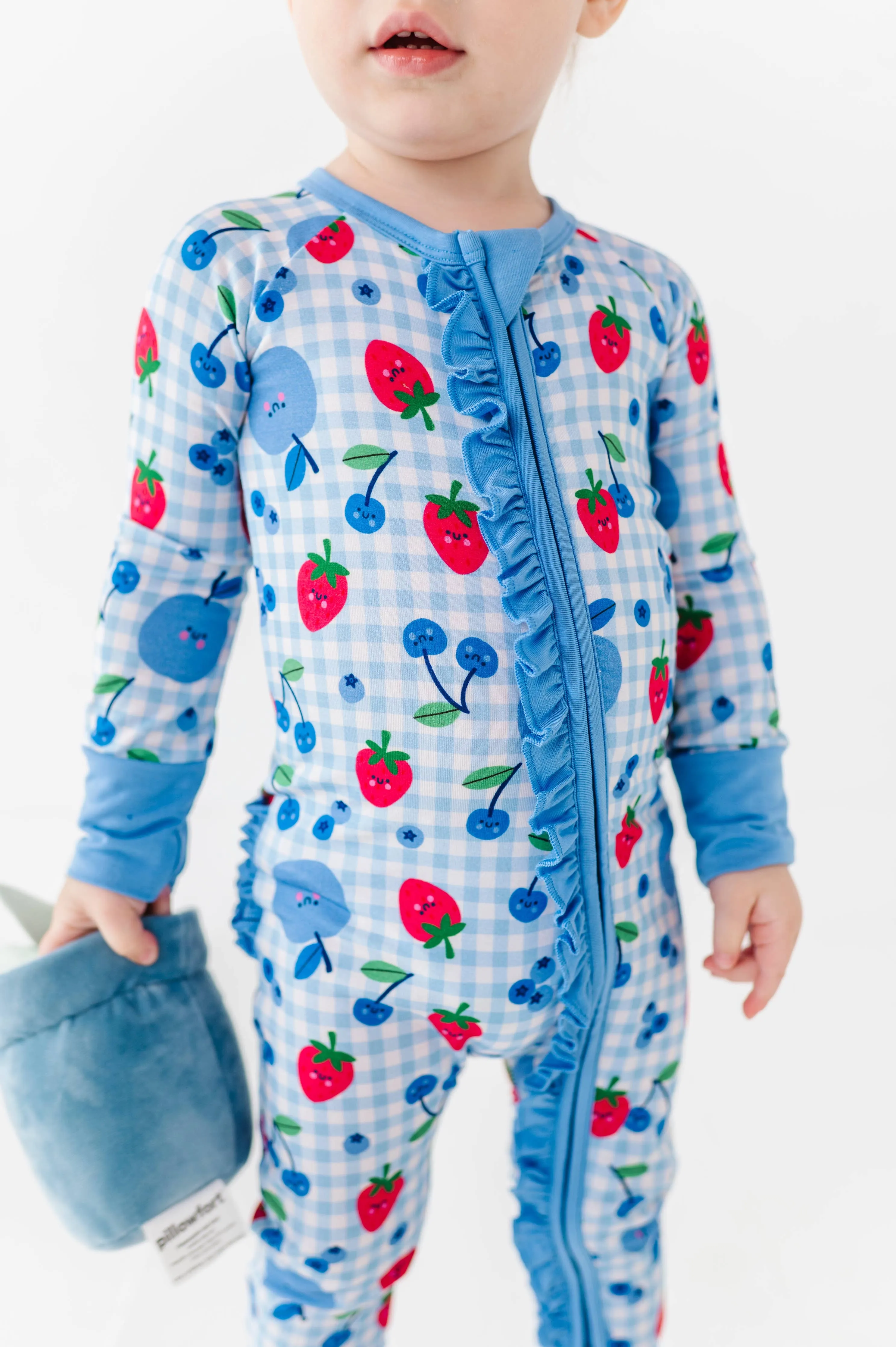 Kiki   Lulu - Berry Patriotic Convertible Footies with Ruffle