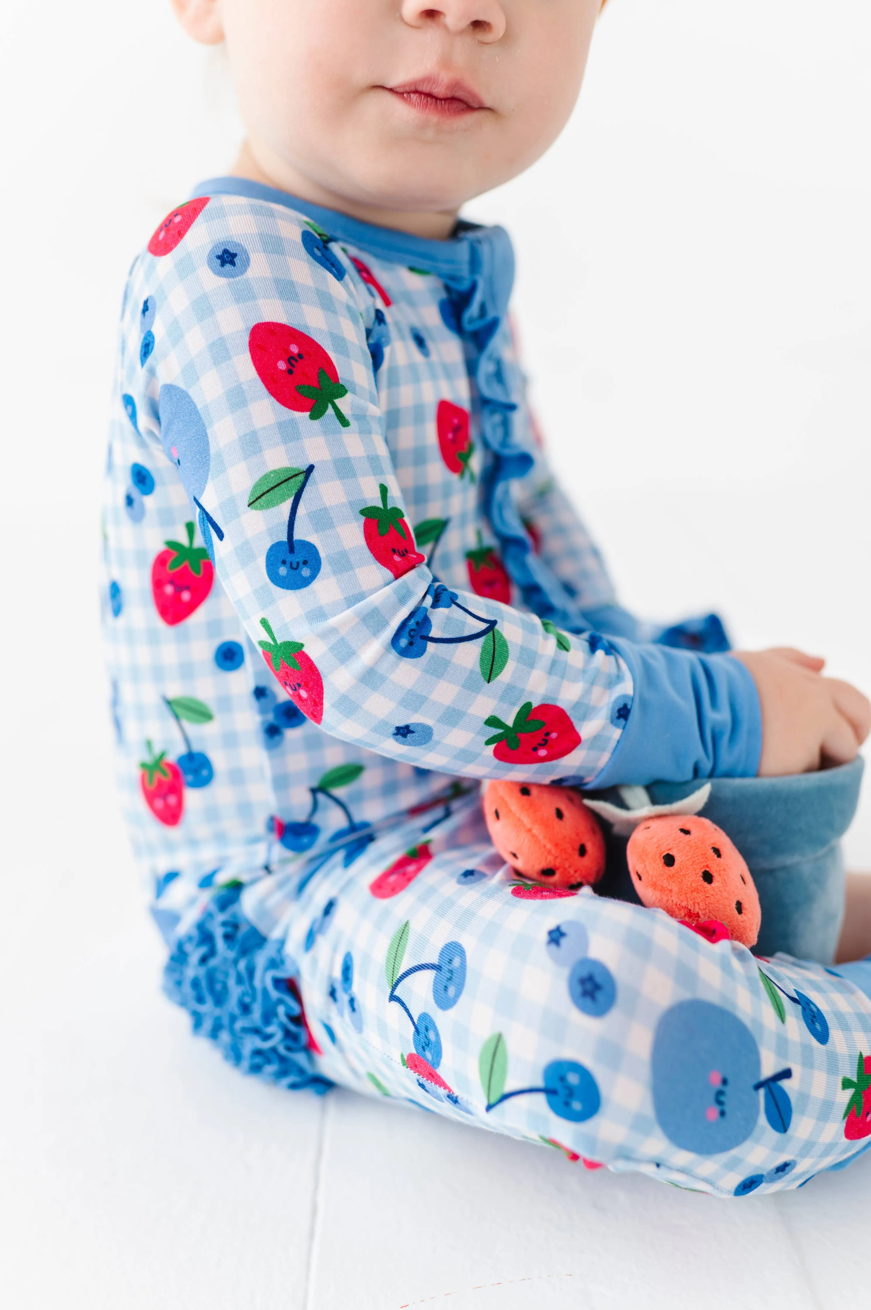 Kiki   Lulu - Berry Patriotic Convertible Footies with Ruffle
