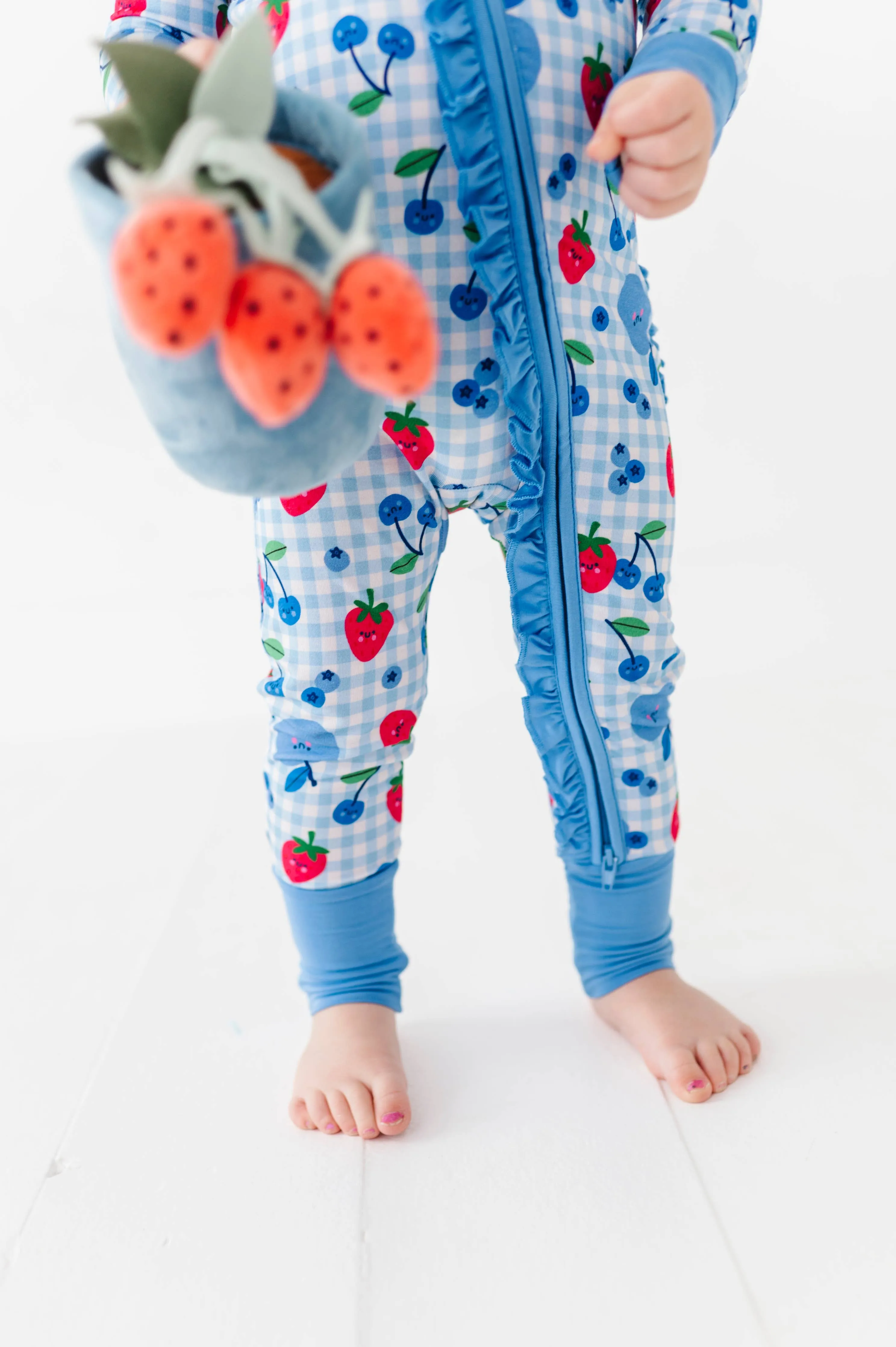 Kiki   Lulu - Berry Patriotic Convertible Footies with Ruffle