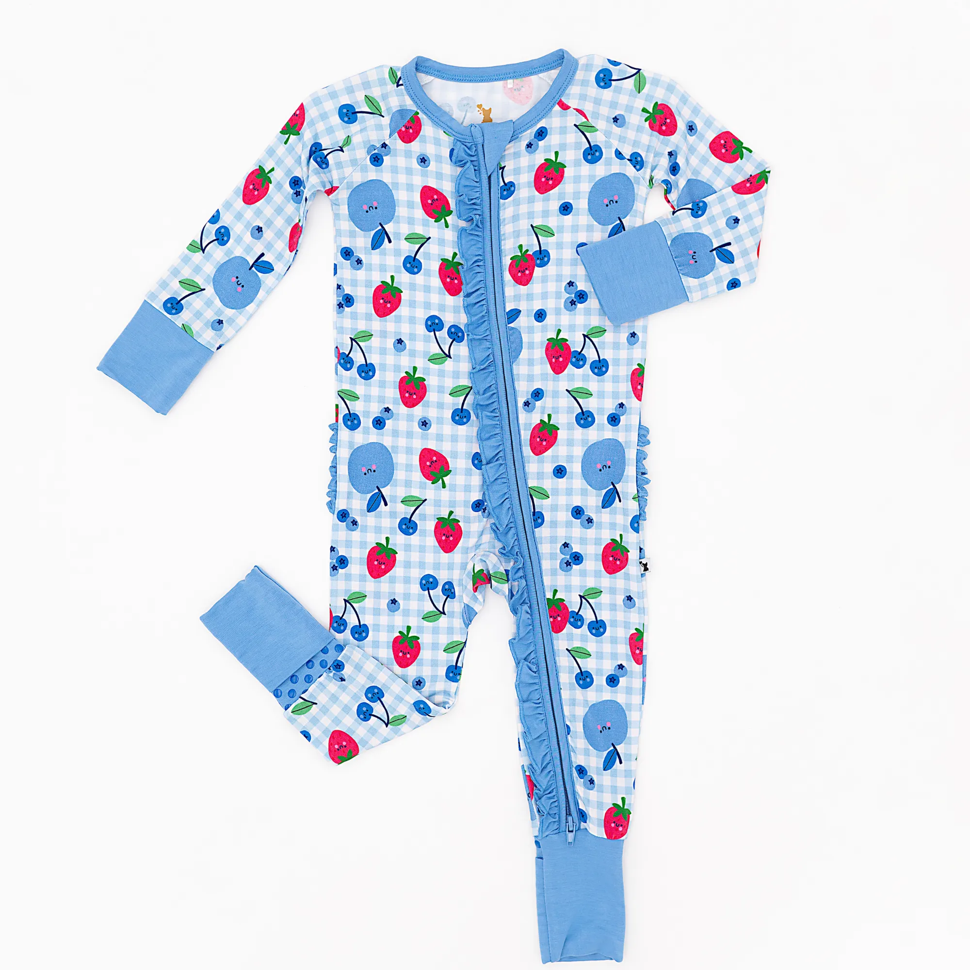 Kiki   Lulu - Berry Patriotic Convertible Footies with Ruffle