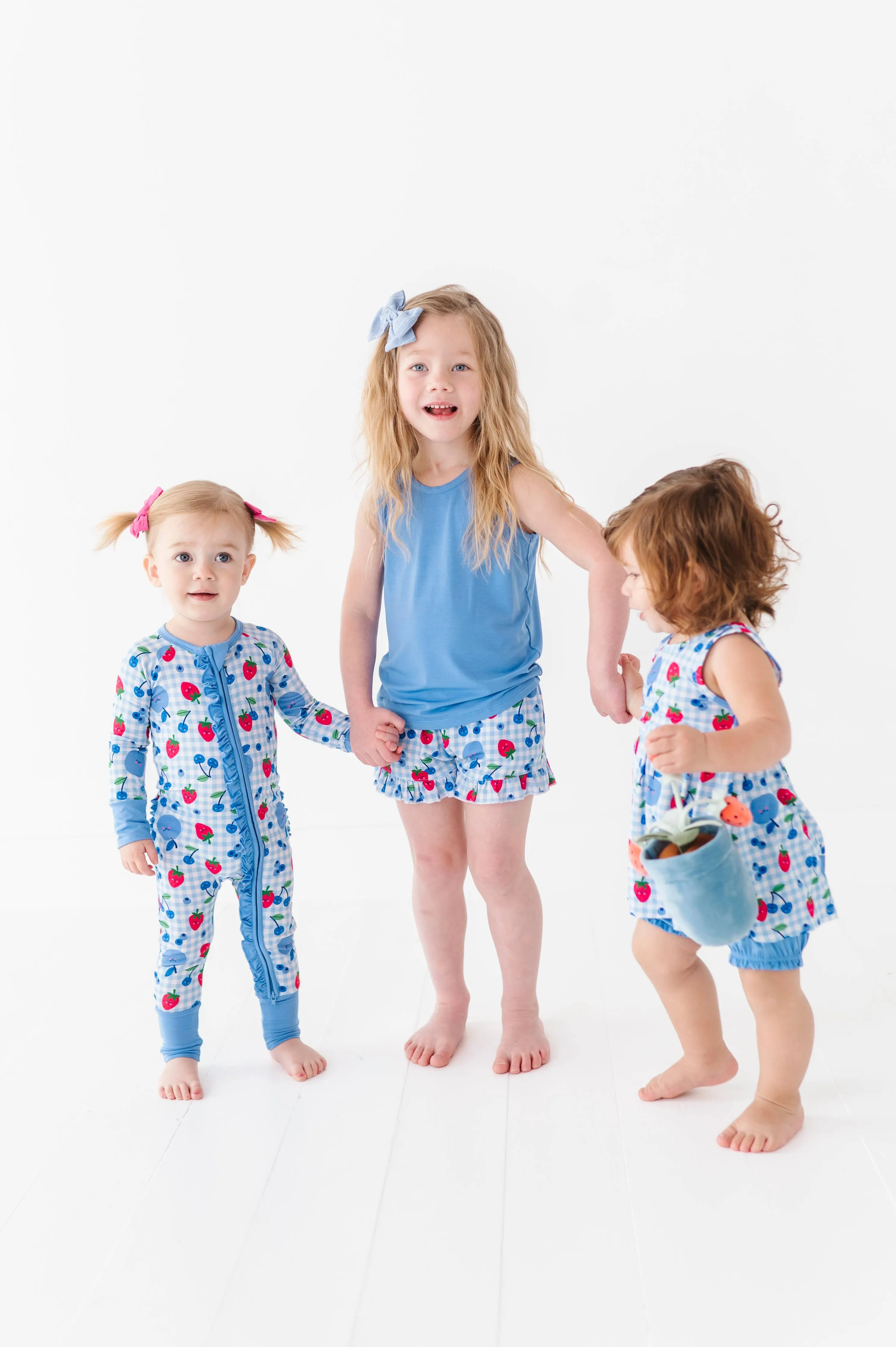Kiki   Lulu - Berry Patriotic Convertible Footies with Ruffle