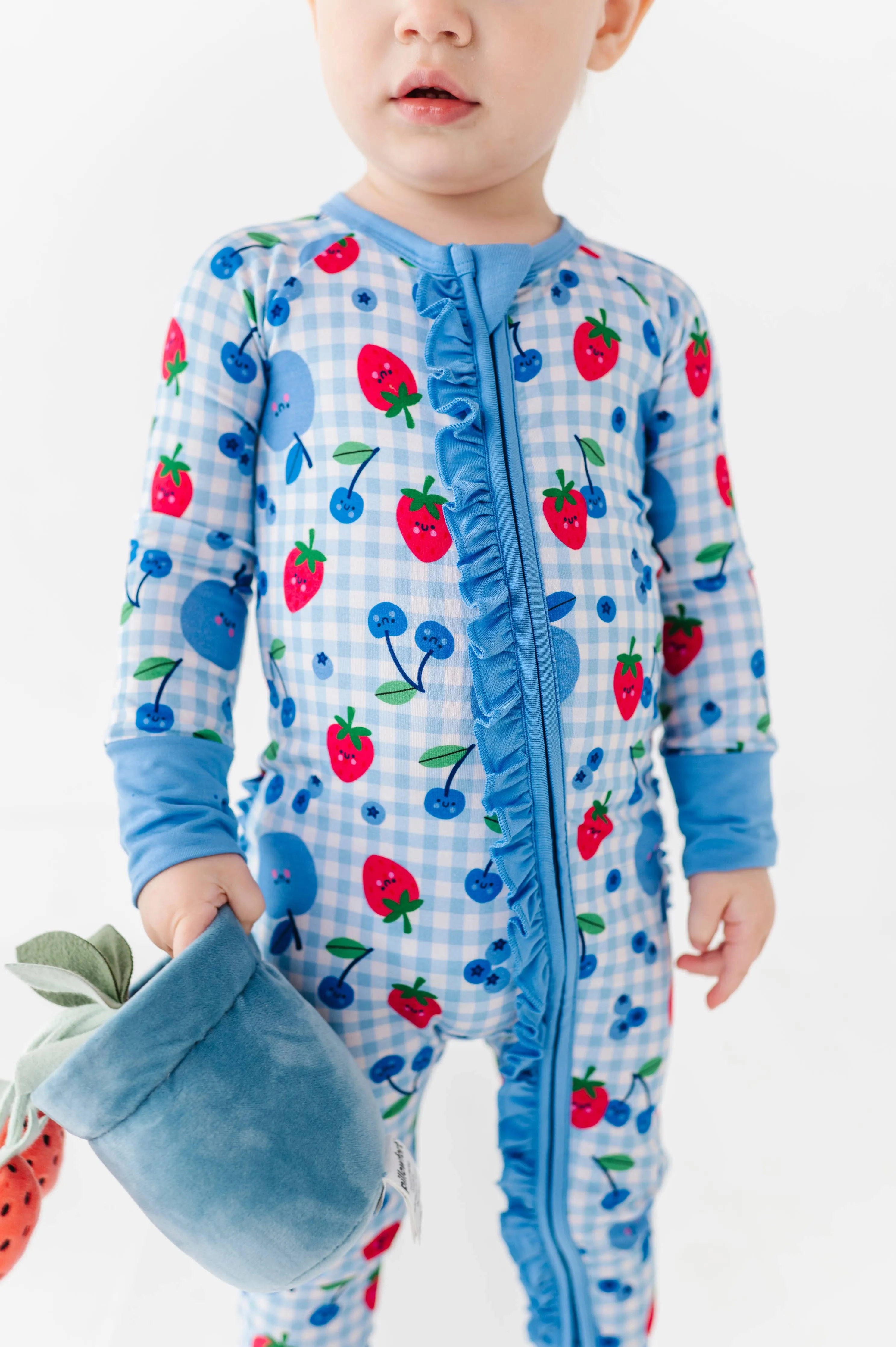 Kiki   Lulu - Berry Patriotic Convertible Footies with Ruffle