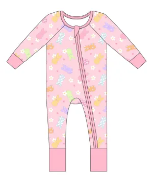 Kiki   Lulu - Girl Peeps Convertible Footie- Ribbed