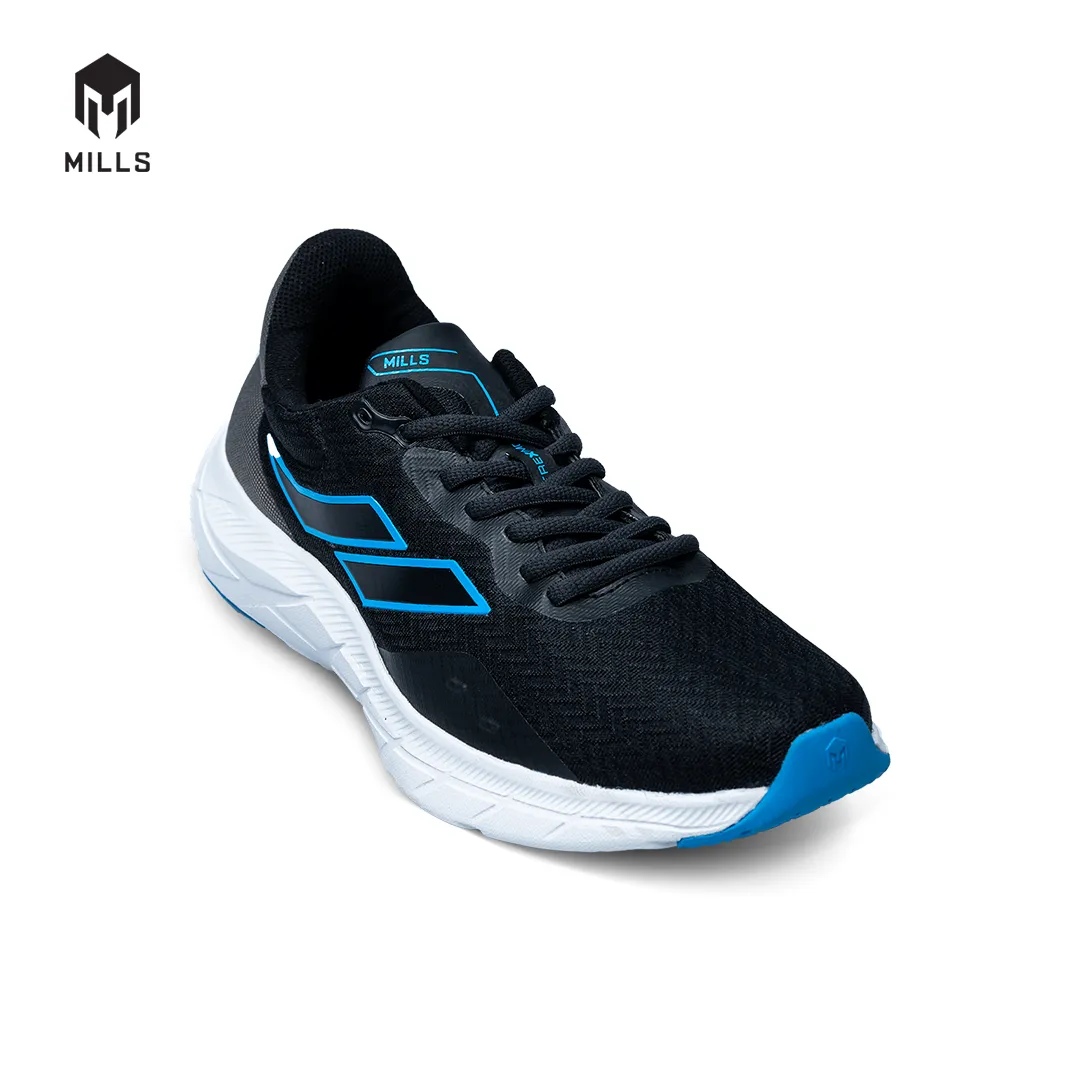 MILLS Sepatu Lari Running Shoes Treximo Vision Black / Blue / White 9103401