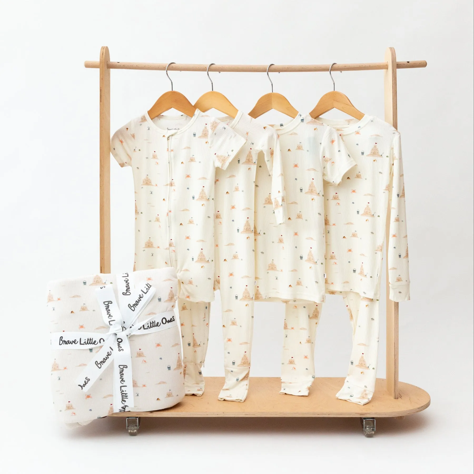 Sandcastles Small Ribbed Zip Romper