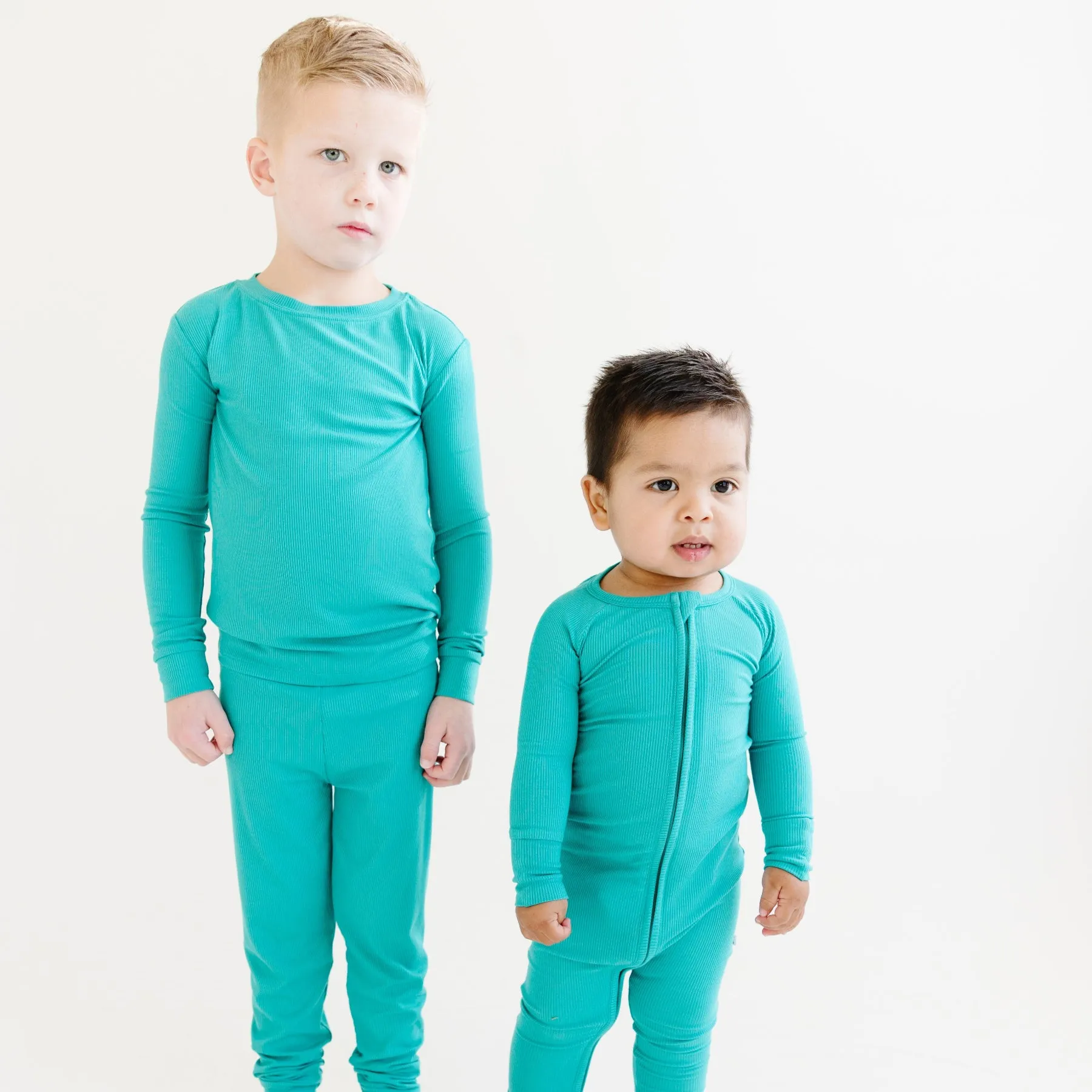 Teal Small Ribbed Zip Romper